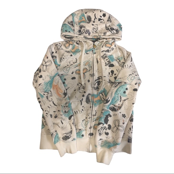 TNA Tops - TNA Hoodie in Cream, Turquoise and Peach - super comfy